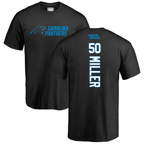 Carolina Panthers Men Black Christian Miller Backer NFL Football #50 T Shirt->carolina panthers->NFL Jersey